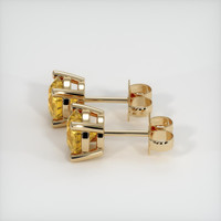 1.24 Ct.Tw. Orangish Yellow Sapphire Earrings, 14K Yellow Gold 2